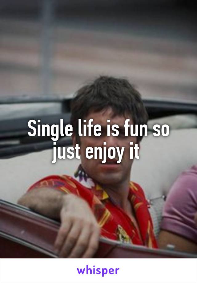 Single life is fun so just enjoy it 