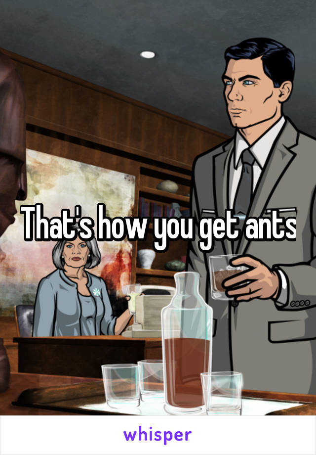 That's how you get ants