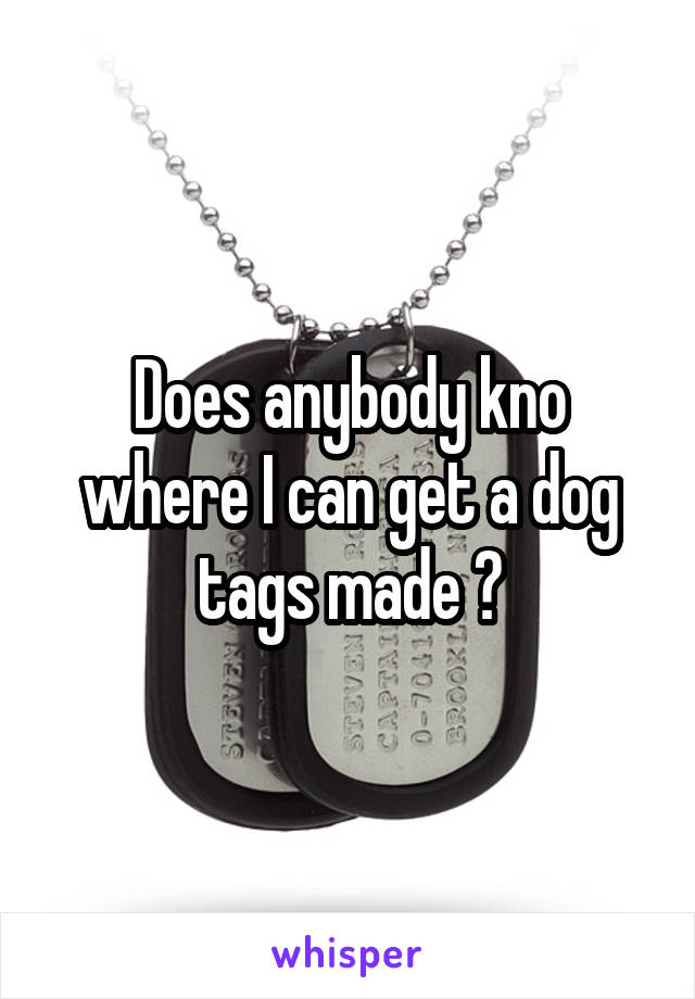 Does anybody kno where I can get a dog tags made ?