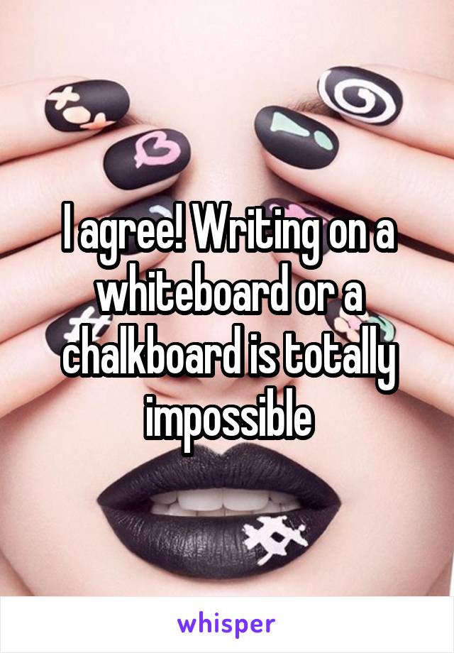 I agree! Writing on a whiteboard or a chalkboard is totally impossible