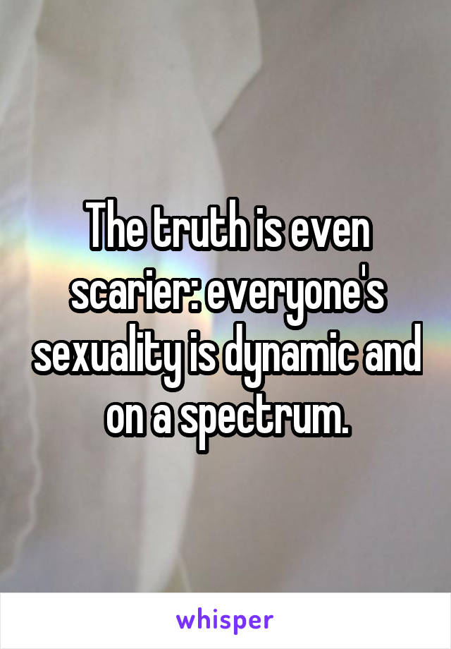 The truth is even scarier: everyone's sexuality is dynamic and on a spectrum.