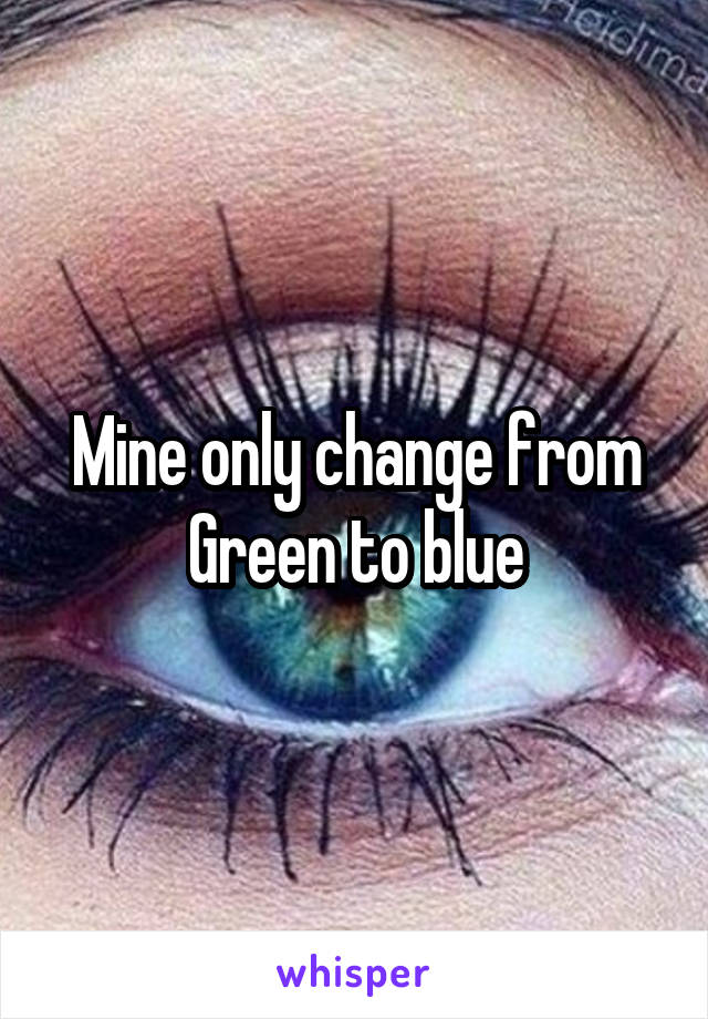 Mine only change from Green to blue