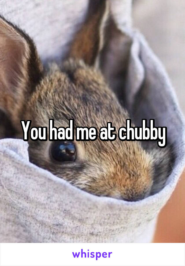 You had me at chubby