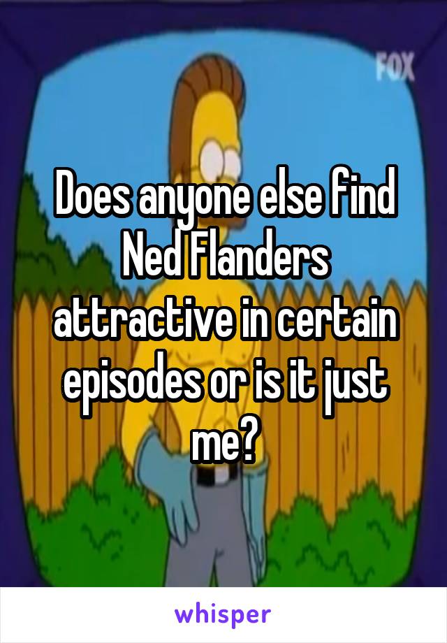 Does anyone else find Ned Flanders attractive in certain episodes or is it just me?