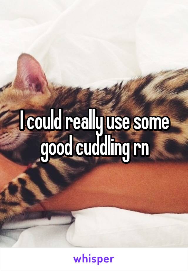 I could really use some good cuddling rn