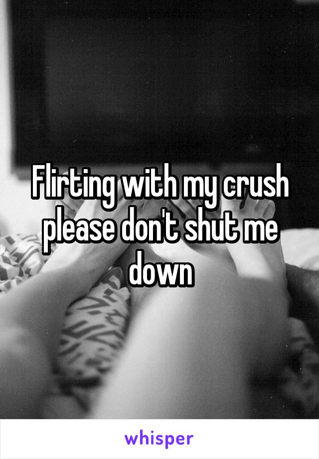 Flirting with my crush please don't shut me down