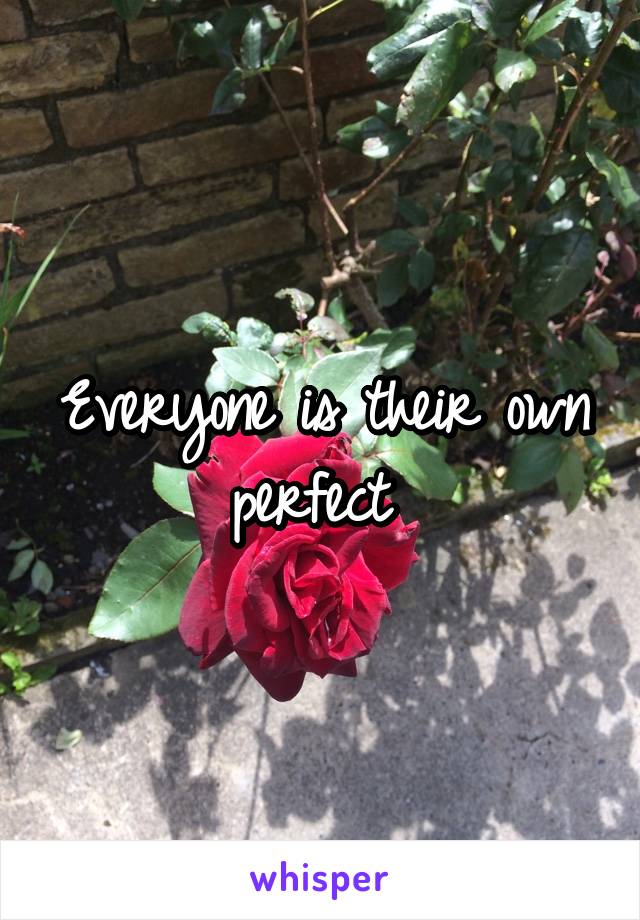 Everyone is their own perfect 