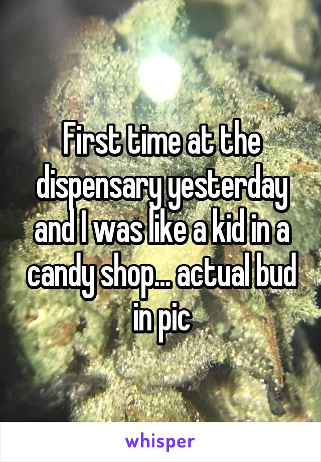 First time at the dispensary yesterday and I was like a kid in a candy shop... actual bud in pic