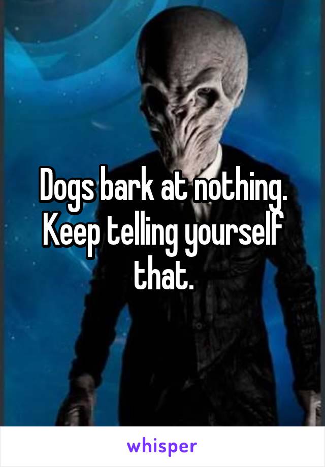 Dogs bark at nothing. Keep telling yourself that.