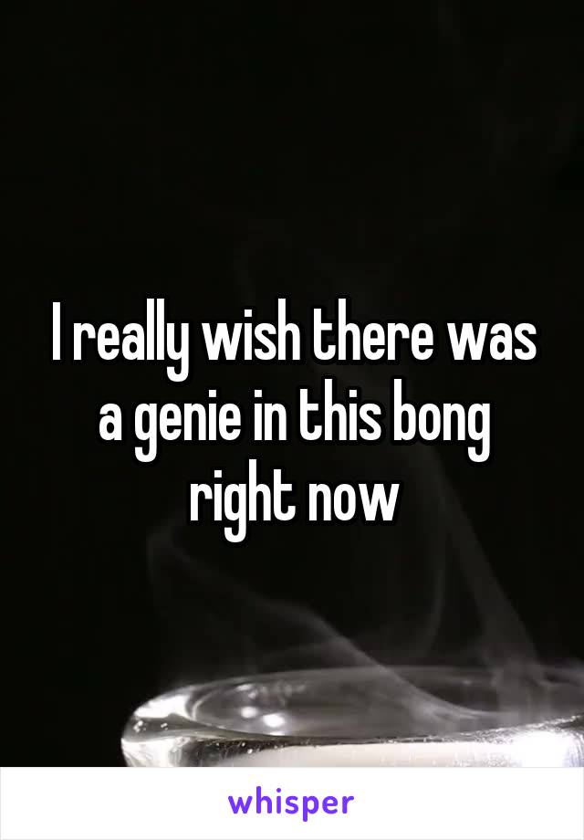 I really wish there was a genie in this bong right now