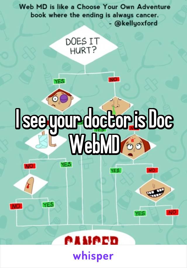 I see your doctor is Doc WebMD