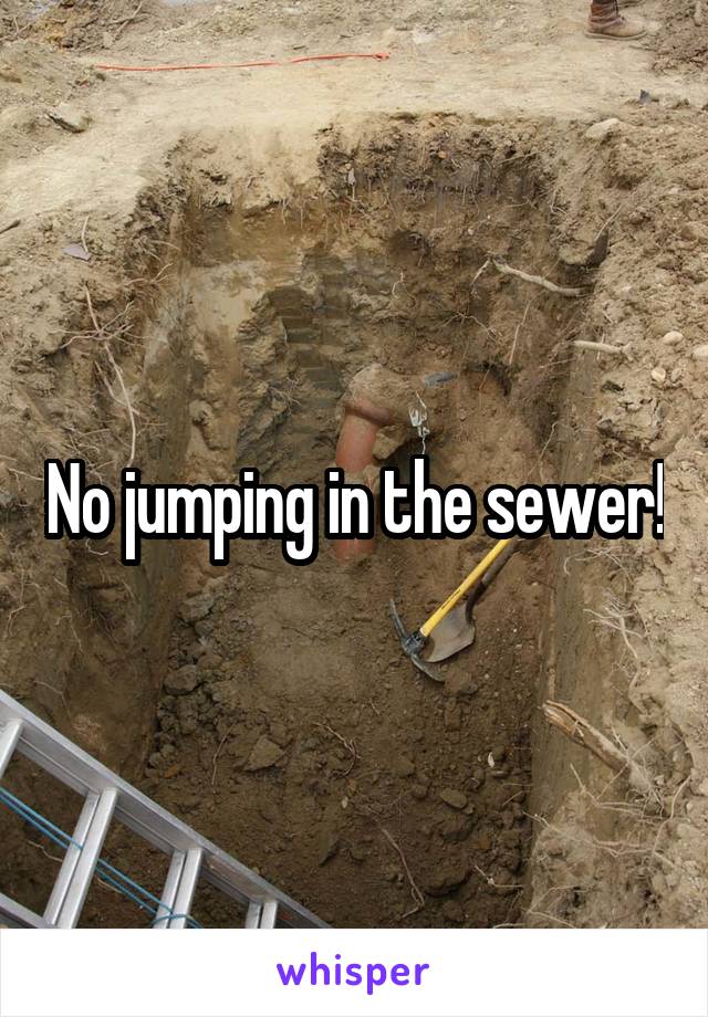 No jumping in the sewer!