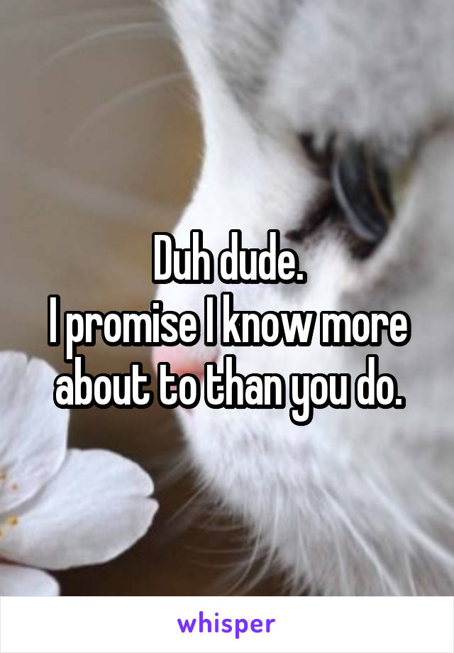 Duh dude.
I promise I know more about to than you do.