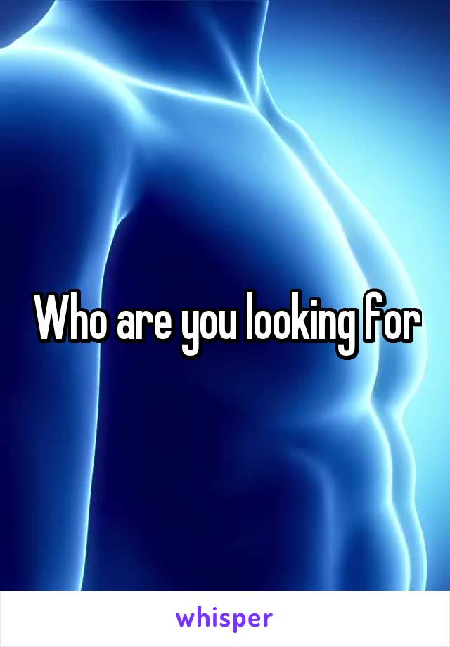 Who are you looking for