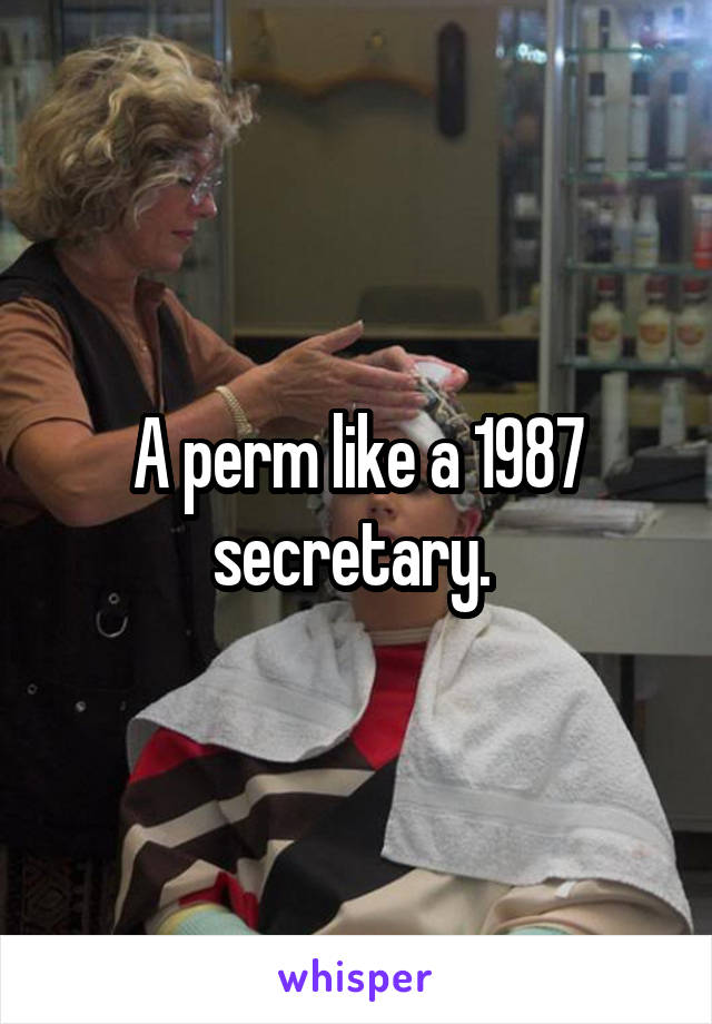 A perm like a 1987 secretary. 