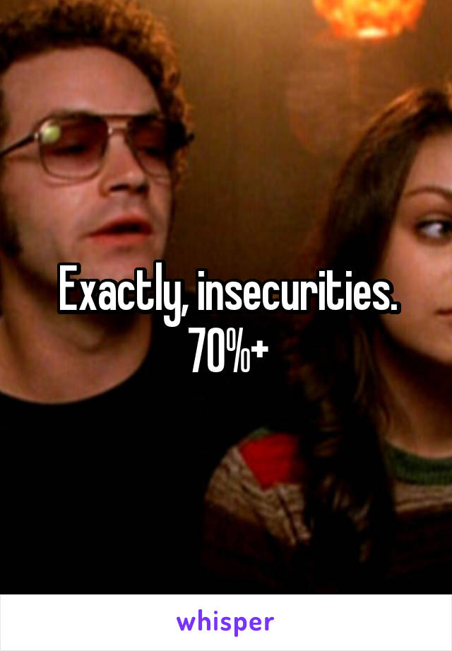 Exactly, insecurities. 70%+