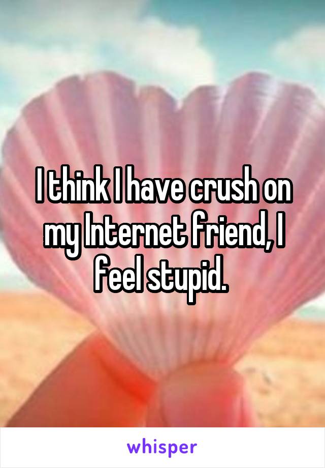 I think I have crush on my Internet friend, I feel stupid. 