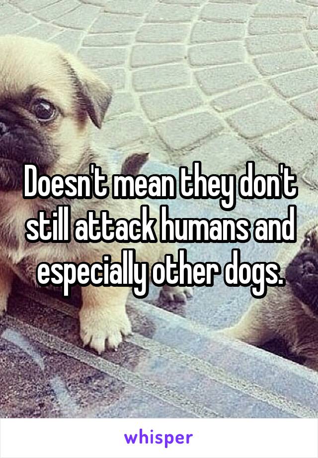 Doesn't mean they don't still attack humans and especially other dogs.