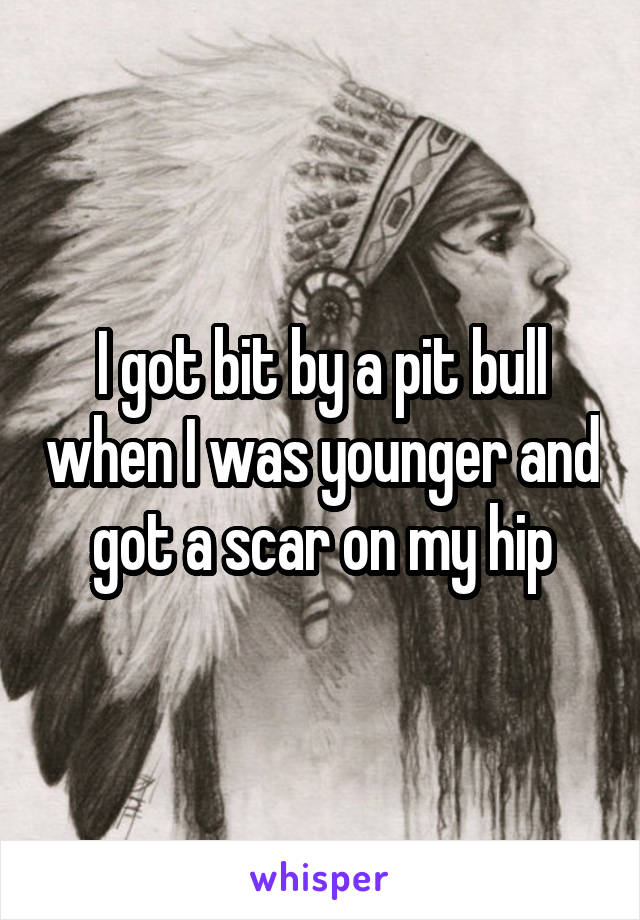 I got bit by a pit bull when I was younger and got a scar on my hip