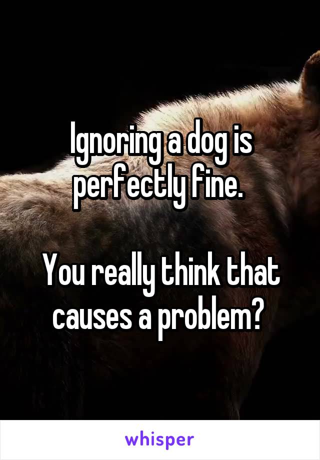 Ignoring a dog is perfectly fine. 

You really think that causes a problem? 