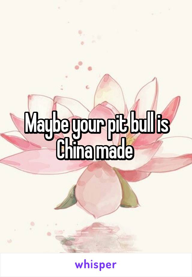 Maybe your pit bull is China made 