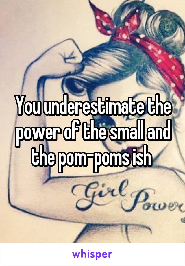 You underestimate the power of the small and the pom-poms ish 