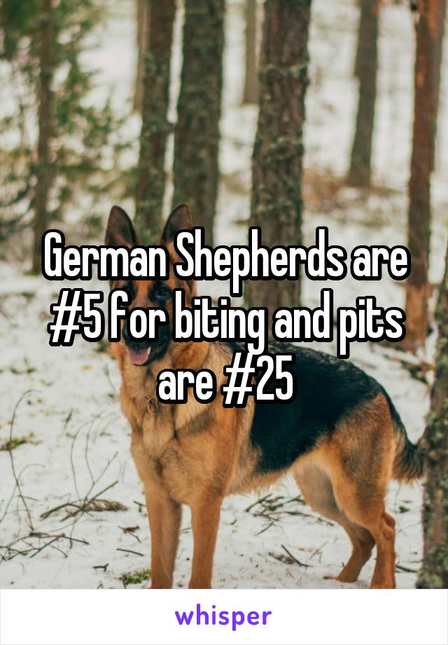 German Shepherds are #5 for biting and pits are #25