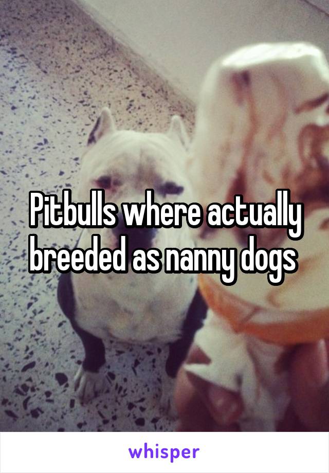 Pitbulls where actually breeded as nanny dogs 