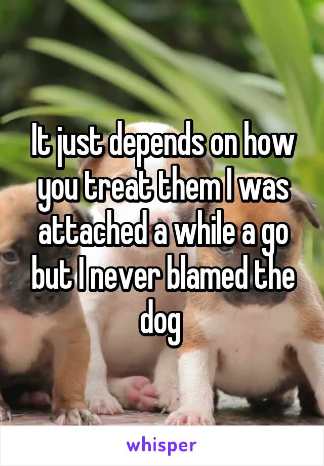 It just depends on how you treat them I was attached a while a go but I never blamed the dog 