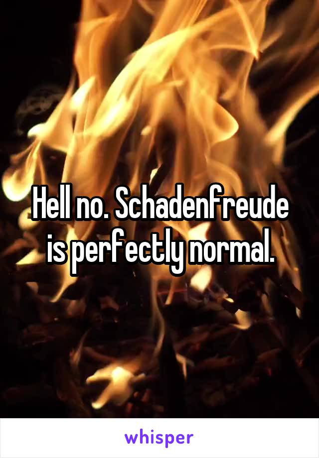 Hell no. Schadenfreude is perfectly normal.