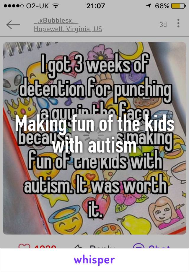 Making fun of the kids with autism