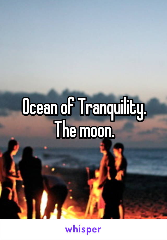Ocean of Tranquility. The moon.