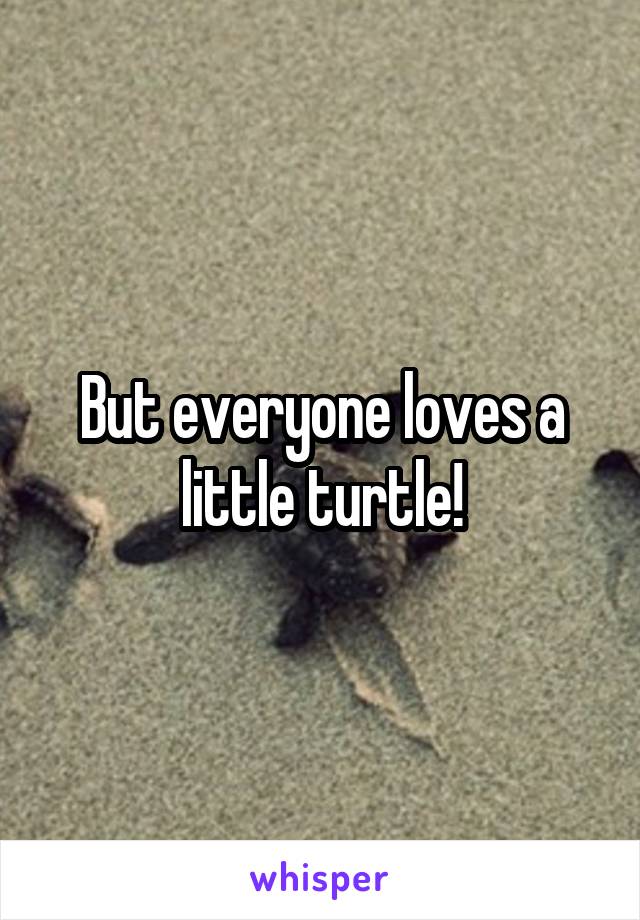 But everyone loves a little turtle!