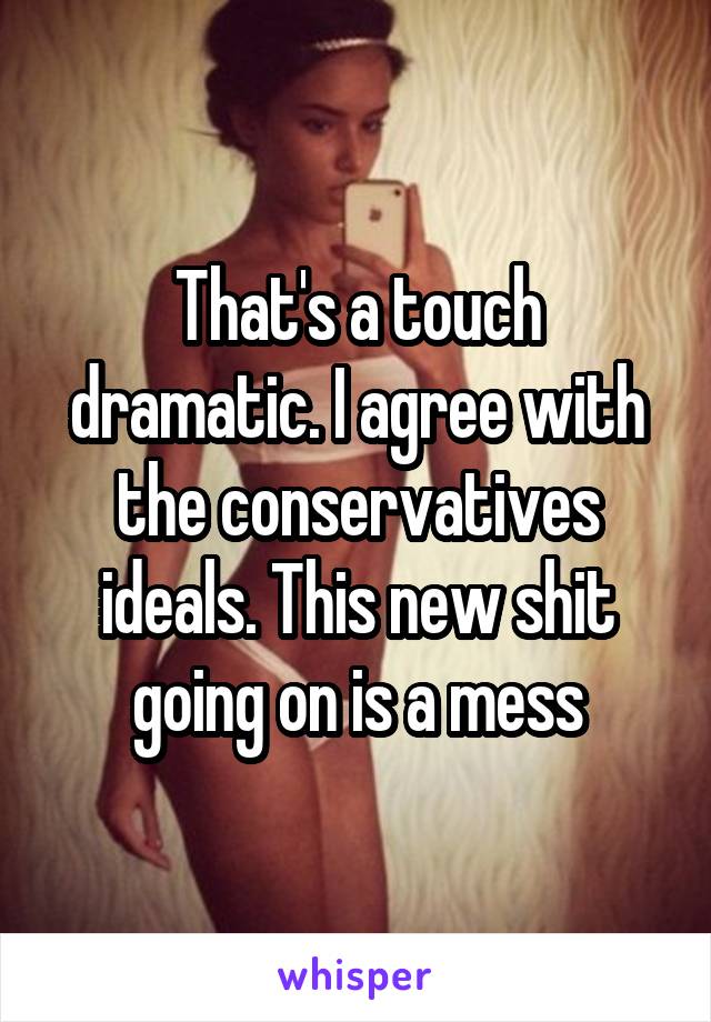 That's a touch dramatic. I agree with the conservatives ideals. This new shit going on is a mess