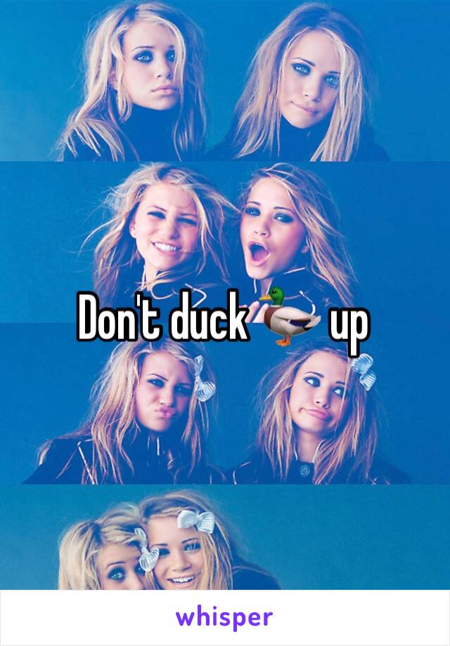 Don't duck 🦆 up