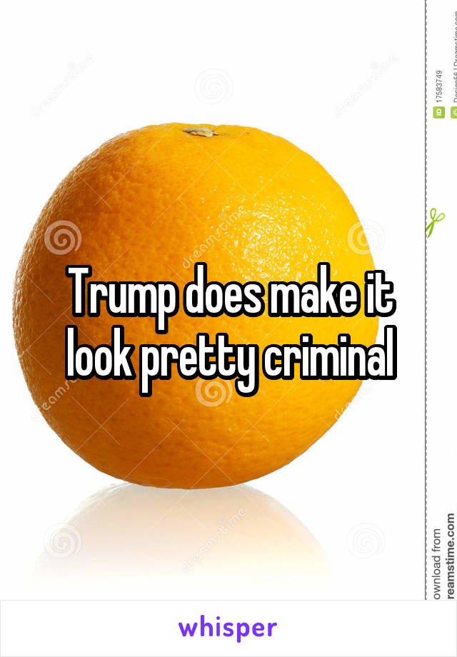 Trump does make it look pretty criminal