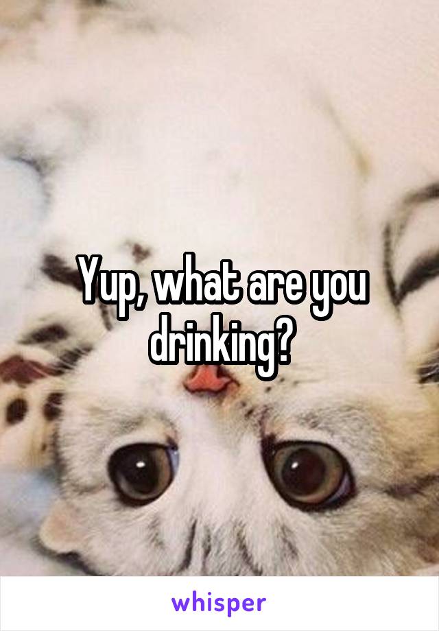 Yup, what are you drinking?