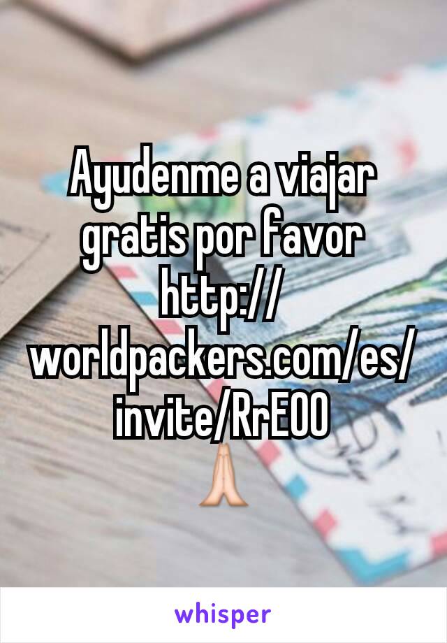 Ayudenme a viajar gratis por favor
http://worldpackers.com/es/invite/RrEOO
🙏