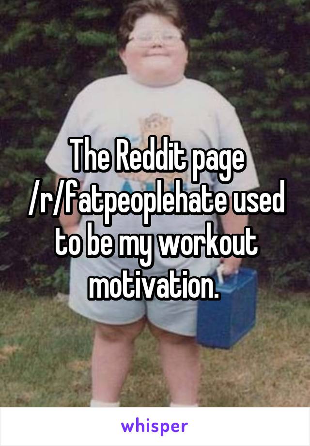 The Reddit page /r/fatpeoplehate used to be my workout motivation. 