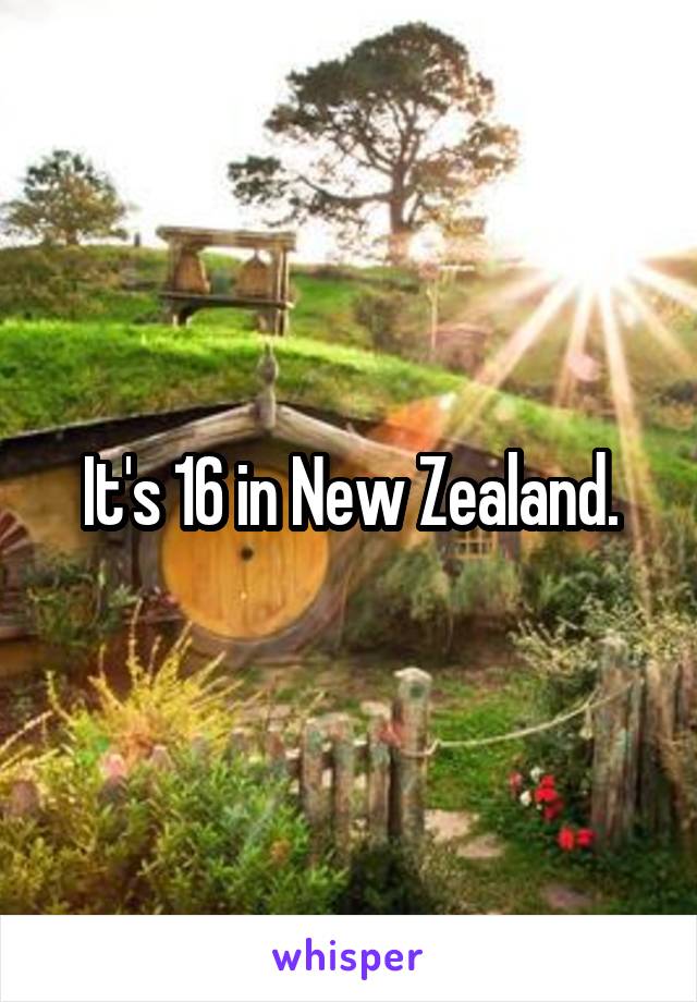 It's 16 in New Zealand.