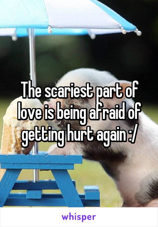 The scariest part of love is being afraid of getting hurt again :/