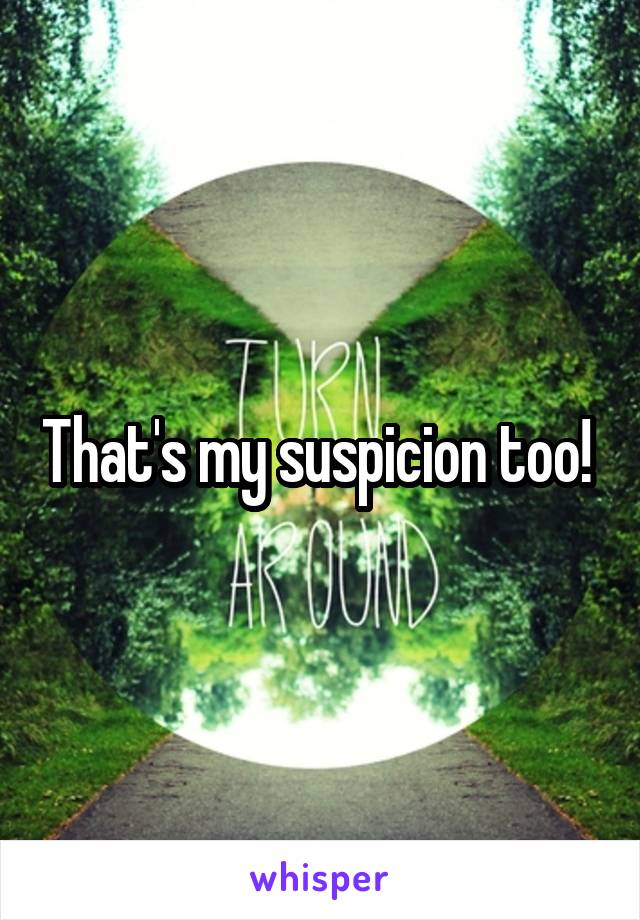 That's my suspicion too! 
