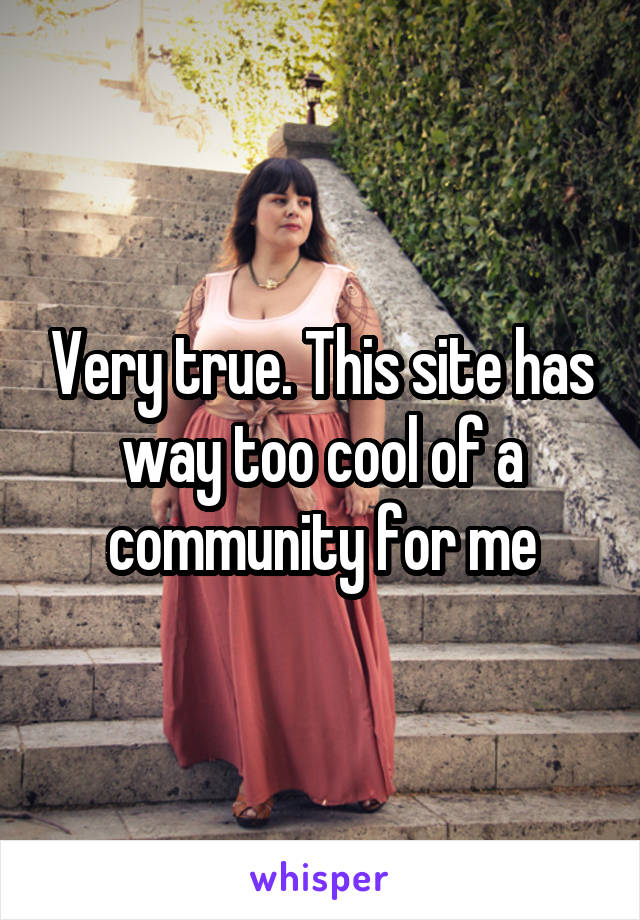 Very true. This site has way too cool of a community for me