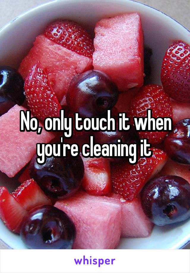 No, only touch it when you're cleaning it 