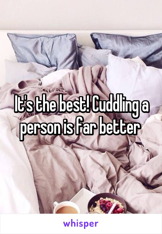 It's the best! Cuddling a person is far better 
