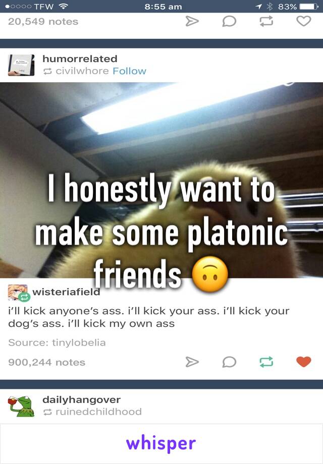 I honestly want to make some platonic friends 🙃