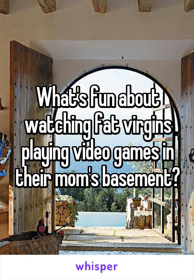 What's fun about watching fat virgins playing video games in their mom's basement?