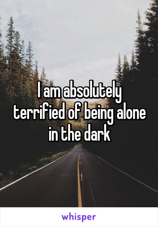 I am absolutely terrified of being alone in the dark