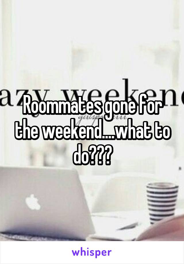Roommates gone for the weekend....what to do???