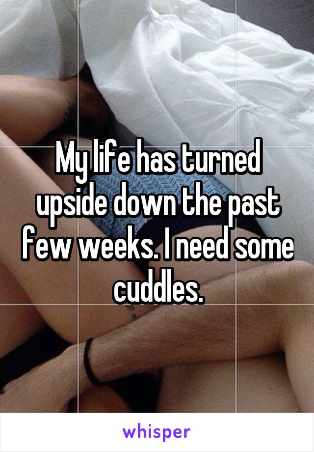 My life has turned upside down the past few weeks. I need some cuddles.